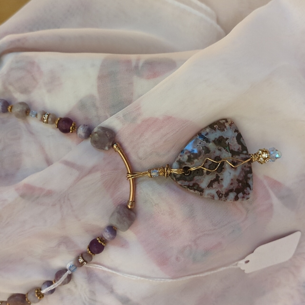 Iolite Swarovski Crystals Hand Wrapped